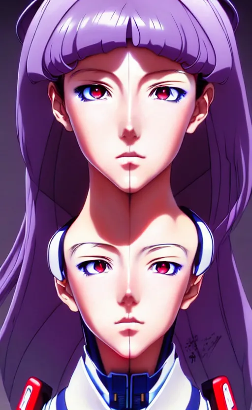 Image similar to An anime portrait of beautiful girl still from Robotech 1985 by Stanley Artgerm Lau ,WLOP , Ilya Kuvshinov , James Jean , Andrei Riabovitchev symmetrical