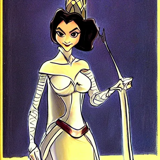 Image similar to milt kahl sketch of victoria justice as princess padme from star wars episode 3