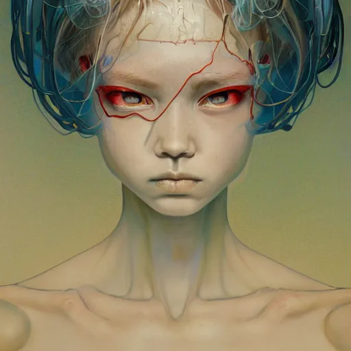 Image similar to prompt : figurative unique portrait soft light painted by james jean and katsuhiro otomo and erik jones, inspired by akira anime, smooth face feature, intricate oil painting, high detail illustration, sharp high detail, manga and anime 1 9 9 9