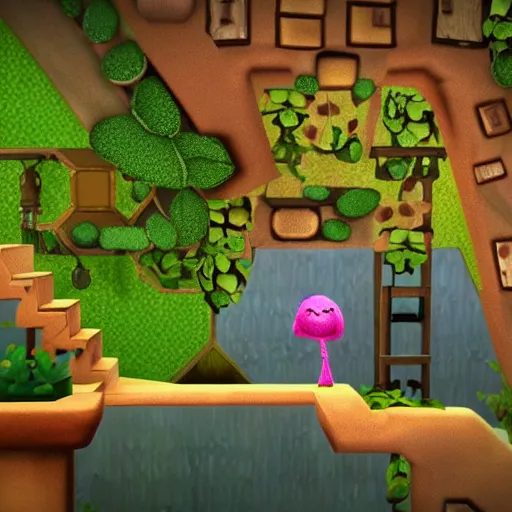 Image similar to littlebigplanet 1 screenshot of the gardens levels