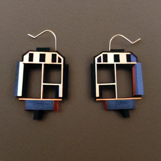 Image similar to lasercut segmented 2d earrings, from world of warcraft
