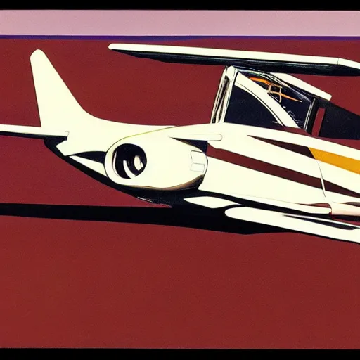 Prompt: concept art for convertible plane, painted by syd mead, high quality