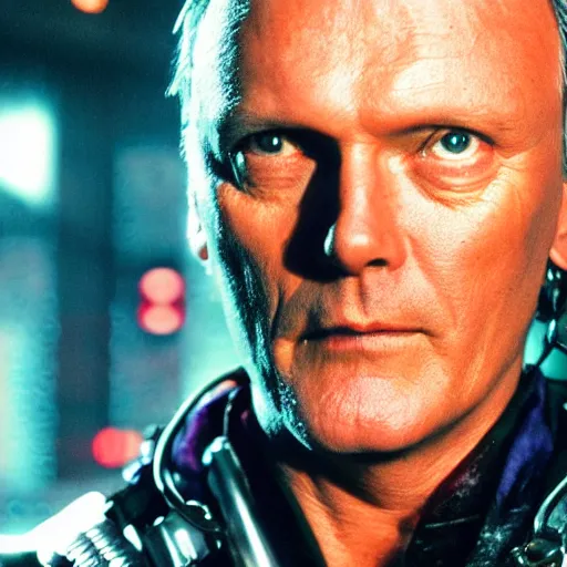 Image similar to Anthony Head as Cyberpunk Uther