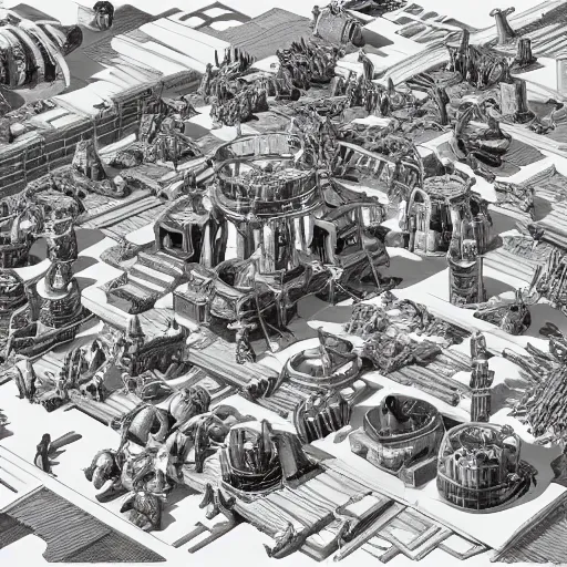 Image similar to Hell with fire and brimstone and littered devils everywhere, axonometric exploded view, high detail, 8k, photorealistic