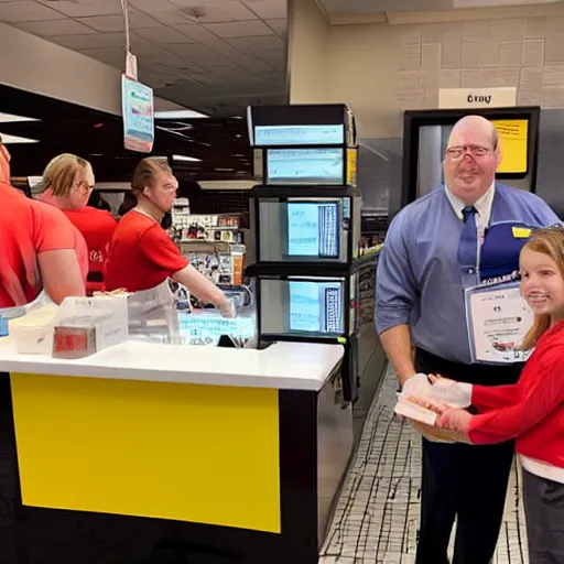 Prompt: senator armstrong working as a mcdonald's cashier