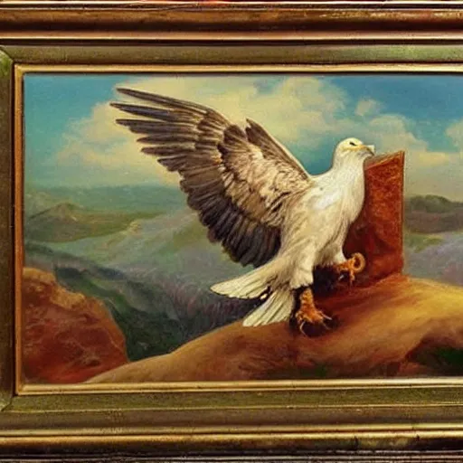 Prompt: Like the eagle and the dove oil painting