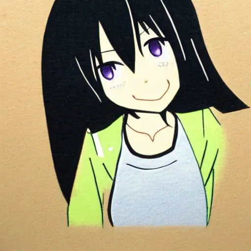 Prompt: Tomoko from Watamote 2d high quality drawing