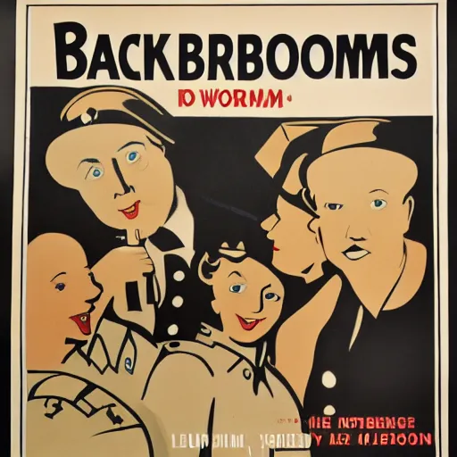 Prompt: the backrooms as a world war ii propaganda poster