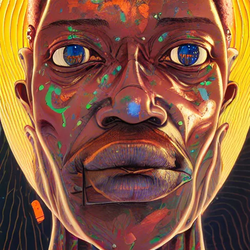 Prompt: 6 0 year old male citizen portrait soft light painted by james jean and katsuhiro otomo and erik jones, inspired by mozambican anime, smooth face feature, intricate oil painting, high detail illustration, sharp high detail, manga and anime 1 9 9 9