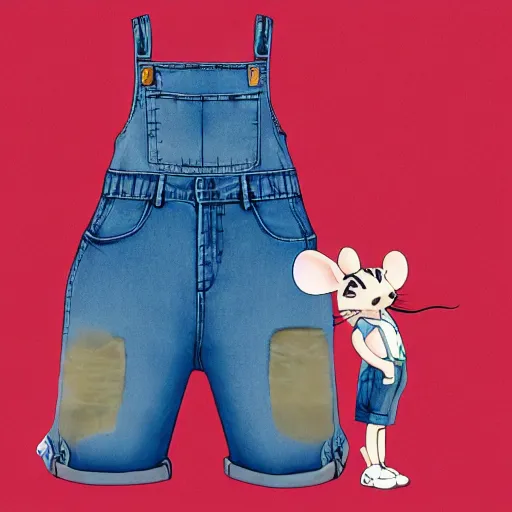 Image similar to in the style of studio ghibli, anthropomorphic mouse, female, wearing denim shorts and tank top, detailed, intricate, aesthetic, artistic, ambient occlusion, volumetric light effect, 8 k resolution