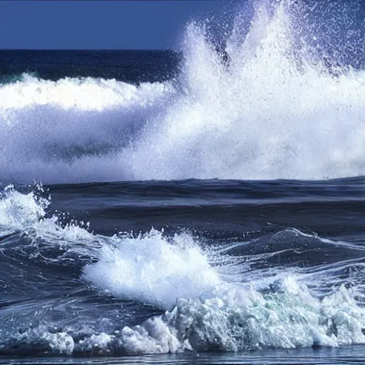 Prompt: a T-34 emerging from Ocean waves, hyperrealistic, Nature photography