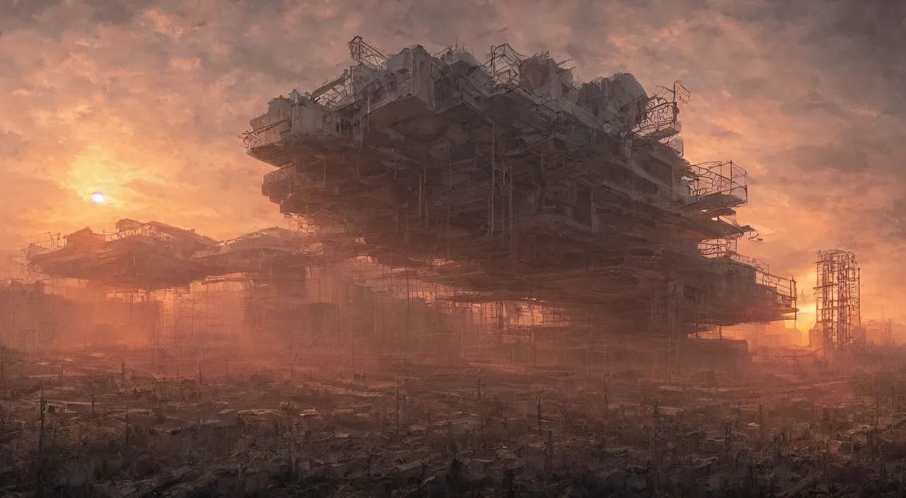 Image similar to a Stunning painting of Pripyat by gerg rutkowski,epic lighting,sunset,hyper detailed,Super realistic,cinematic,sci fi art,Masterpieces,8K Resolution