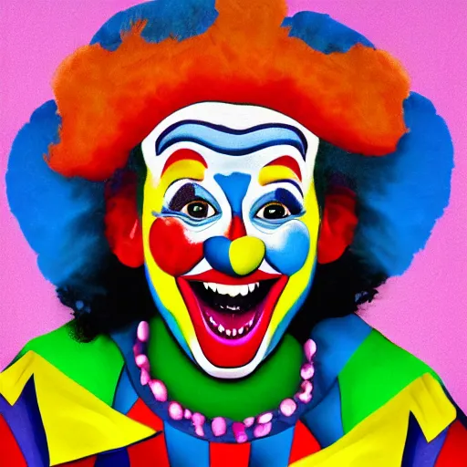 Image similar to Portrait of a colorful happy joyful clown