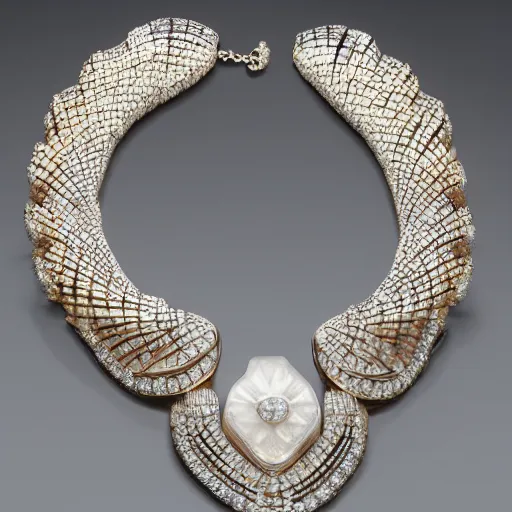 Prompt: necklace jewelry made by rene lalique