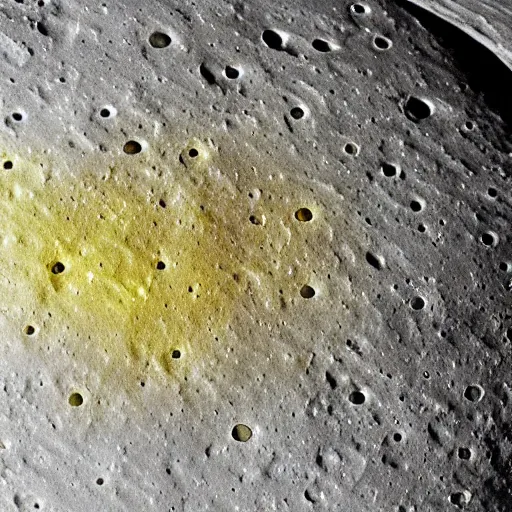 Image similar to close up colorized photo of the surface of the moon, it's made of yellow swiss cheese texture, taken by pentax k 1 0 0 0, volumetric lightening