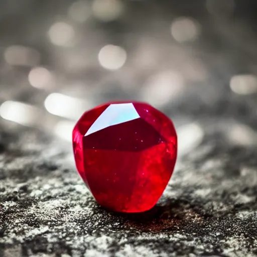 Image similar to An apple is made of ruby crystal.