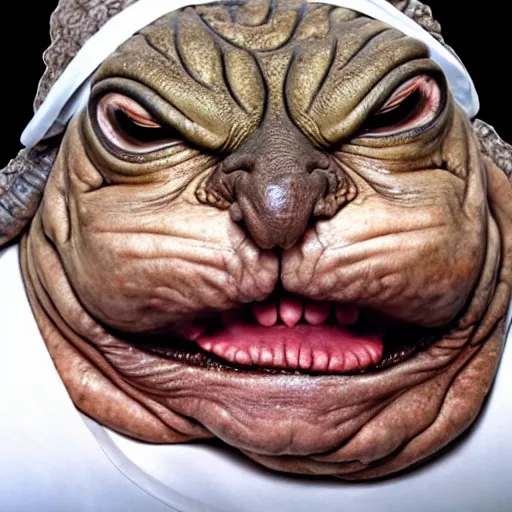 Prompt: Jabba the Hutt posing from LinkedIn profile picture, professional headshot