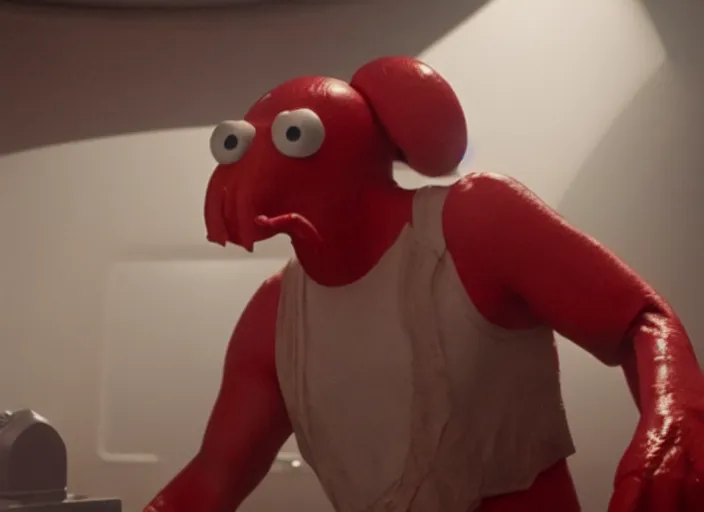 Prompt: film still of zoidberg in the scifi movie, 4 k