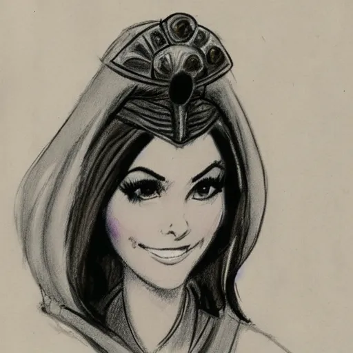 Image similar to milt kahl sketch of victoria justice as princess padme from star wars episode 3