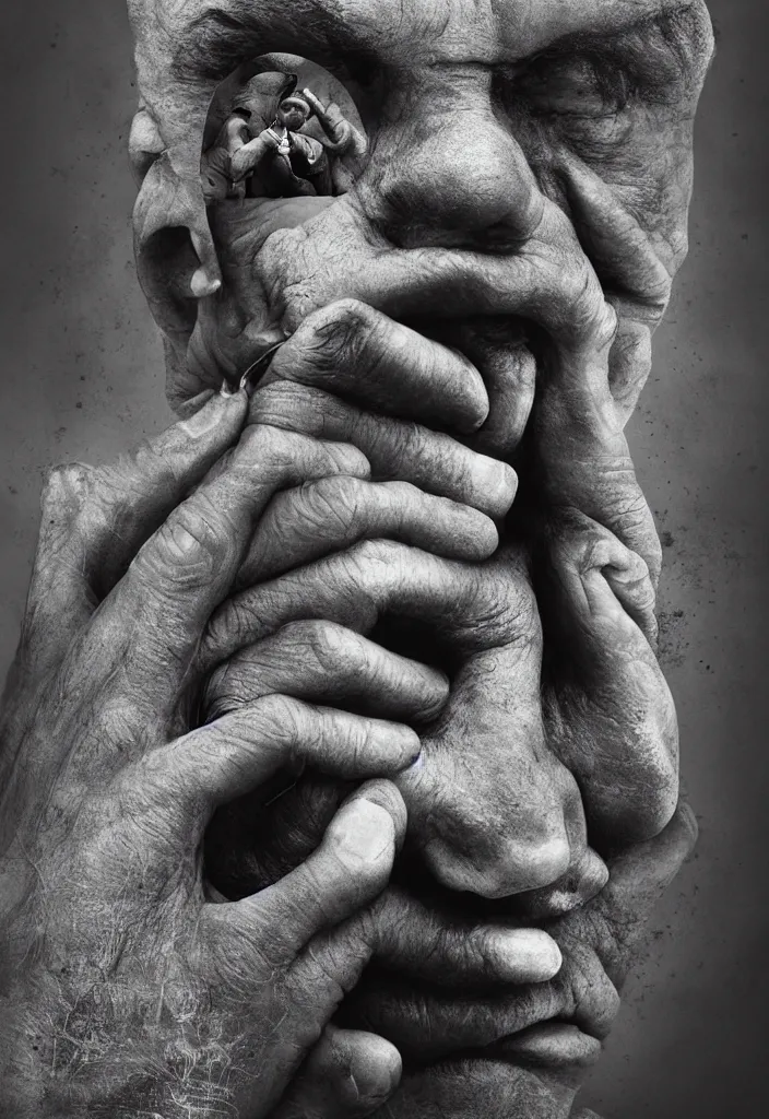 Prompt: full frame face being unzipped, by lee jeffries, gelatin silver process photo, erik johansson, dr. seuss, h. r. giger