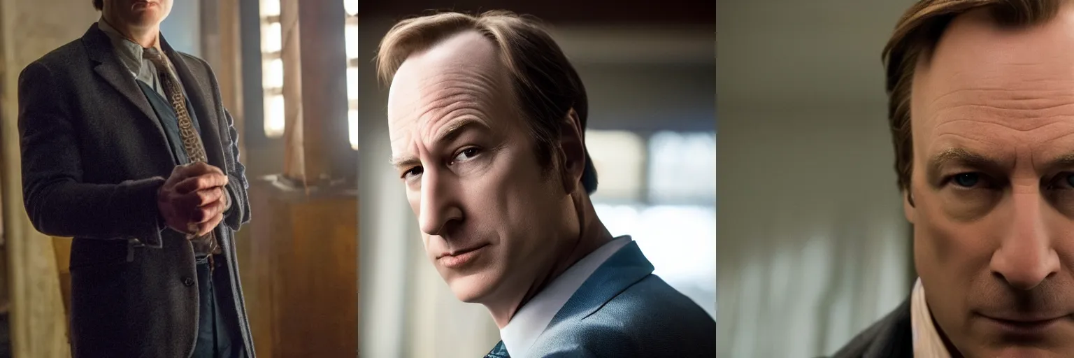 Prompt: close-up of Bob Odenkirk as a detective in a movie directed by Christopher Nolan, movie still frame, promotional image, imax 70 mm footage