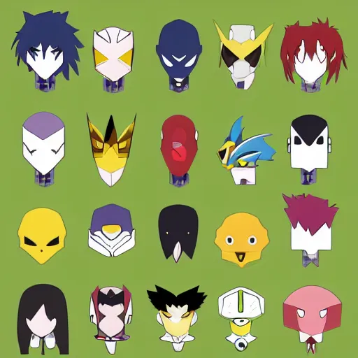 Image similar to face icon vector minimalist digimon tomine, adrian