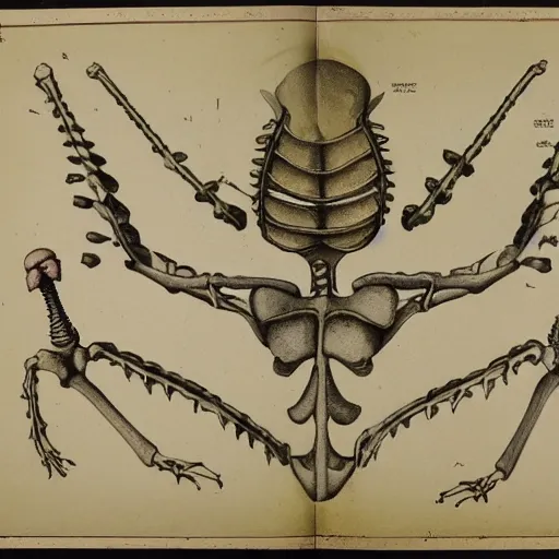 Prompt: a botanical illustration of a skeleton, by Elizabeth Twinning