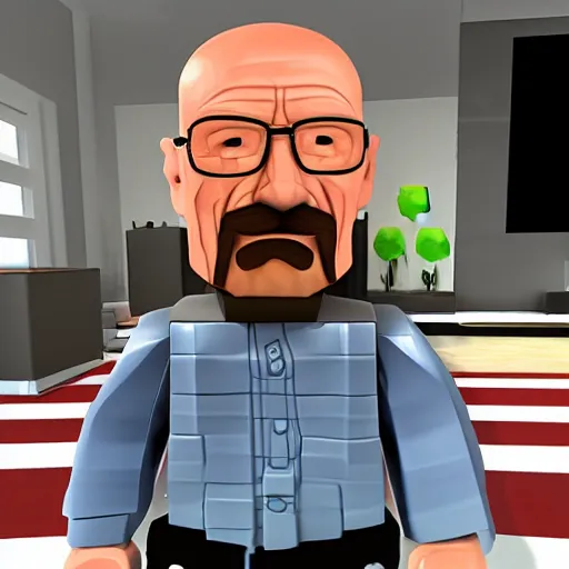 Image similar to walter white plays roblox