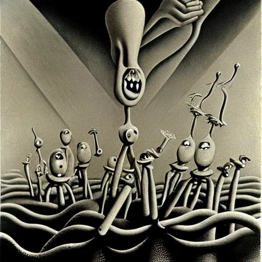 Image similar to the scariest image ever seen, by yves tanguy