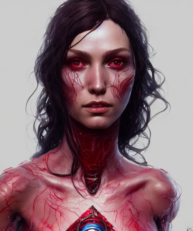 Image similar to Wanda maximoff, au naturel, hyper detailed, digital art, trending in artstation, cinematic lighting, studio quality, smooth render, unreal engine 5 rendered, octane rendered, art style by klimt and nixeu and ian sprigger and wlop and krenz cushart