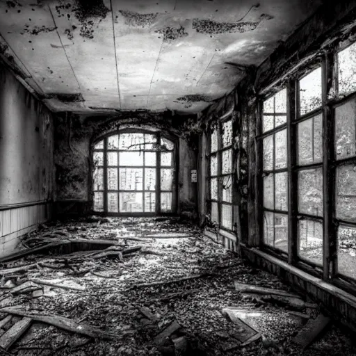 Image similar to abandoned places, cinematic light,