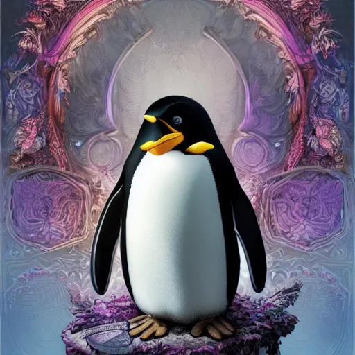 Prompt: the portrait of the absurdly beautiful, graceful, elegant, sophisticated, penguin wizard, an ultrafine hyperdetailed illustration by kim jung gi, irakli nadar, intricate linework, bright colors, octopath traveler, final fantasy, unreal engine highly rendered, global illumination, radiant light, detailed and intricate environment