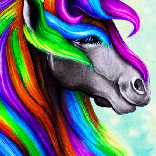 Prompt: highly detailed rainbow unicorn divinity, hd, photorealistic