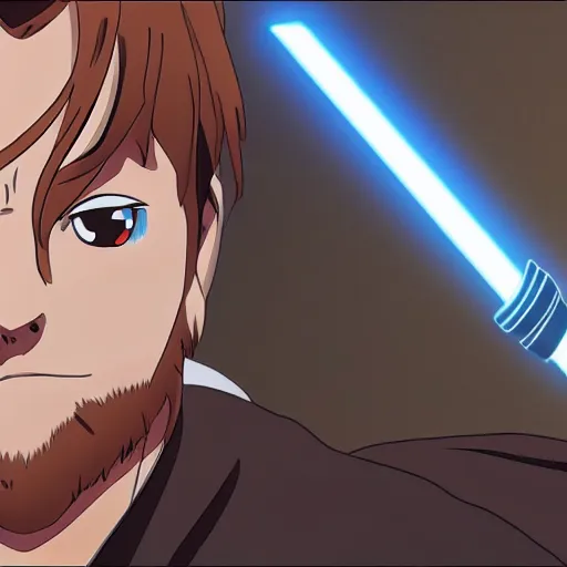 Prompt: Obi-Wan Kenobi as an anime character from Mappa. Extremely detailed. Beautiful. 4K.