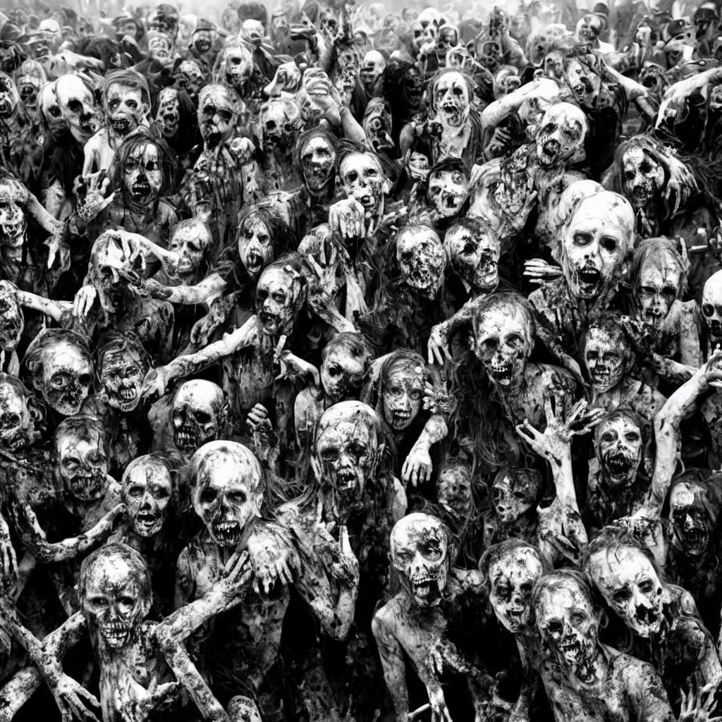 Image similar to black and white photo of the zombie apocalypse,