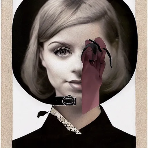 Prompt: hannah diamond, collage, portrait, by toshiko okanoue