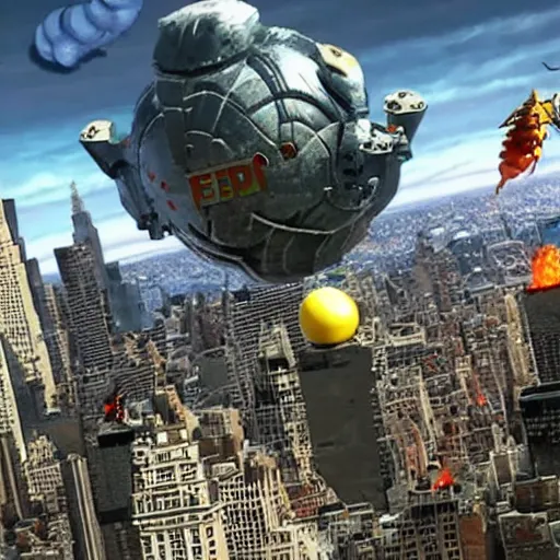 Image similar to giant ant attacking new york, edf, earth defense force