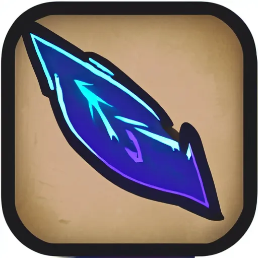 Image similar to a magical arrow, game item icon art, world of warcraft artstyle