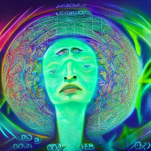 Image similar to someone going through profound revelation in DMT