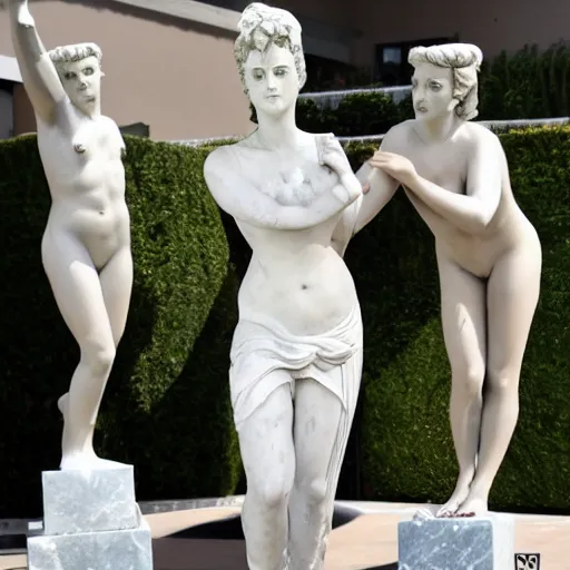 Image similar to katy perry as a greek marble statue