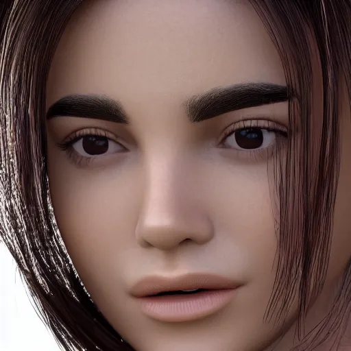 Image similar to a close up of beautiful Estefania Villegas perfect face, by da Vinci , symmetrical, 8K, octane render, 8K