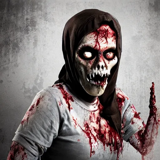 Image similar to halal zombie from left 4 dead Dark of komsomolsk realistic