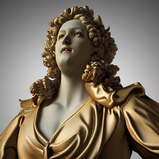 Image similar to baroque rococo vaporwave statue, trending on art station, 4k UHD, 8k, painting illustration, high detail, rendered in unreal engine, 3d render, god rays, volumetric lighting, award winning, photorealistic