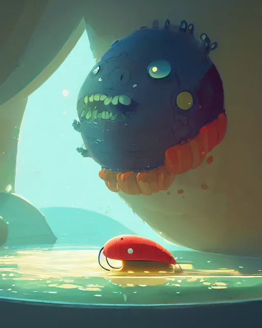 Image similar to a giant caterpillar taking a bath, cory loftis, james gilleard, atey ghailan, makoto shinkai, goro fujita, marco bucci, character art, rim light, exquisite lighting, clear focus, very coherent, plain background, soft painting