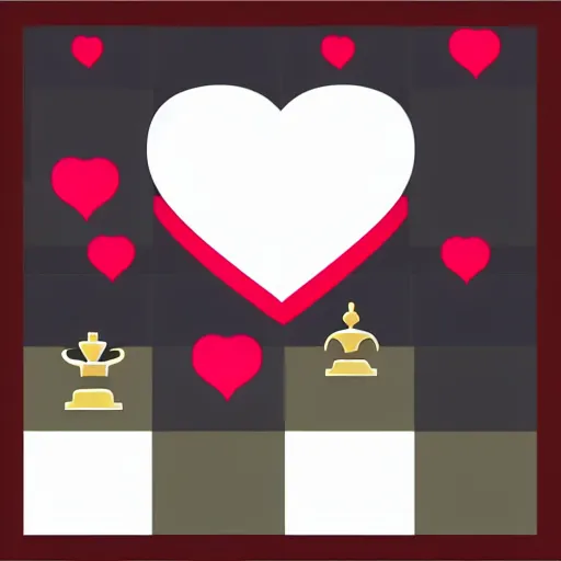 Image similar to a logo for a dating app with a chess piece and a heart, vector, modern, love