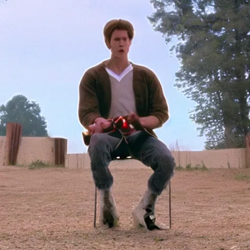 Prompt: Live Action Still of Jerma in Napoleon Dynamite, real life, hyperrealistic, ultra realistic, realistic, highly detailed, epic, HD quality, 8k resolution, body and headshot, film still