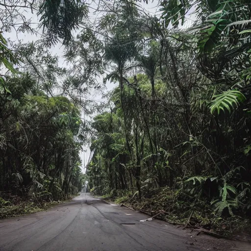 Image similar to post apocalyptic city of lagos with forests and overgrown vegetation photography