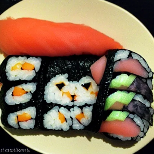 Prompt: cat is sushi