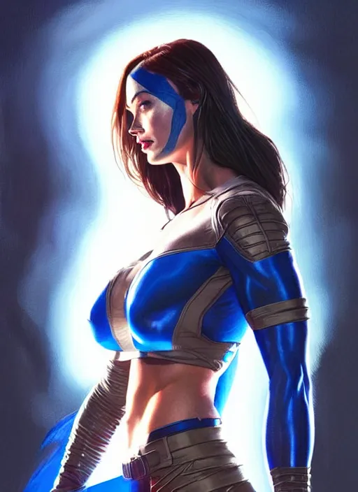 Prompt: portrait of apex legends megan fox as mystique from x - men, intricate, elegant, glowing lights, highly detailed, digital painting, artstation, glamor pose, concept art, smooth, sharp focus, illustration, art by artgerm and greg rutkowski, artey freytag