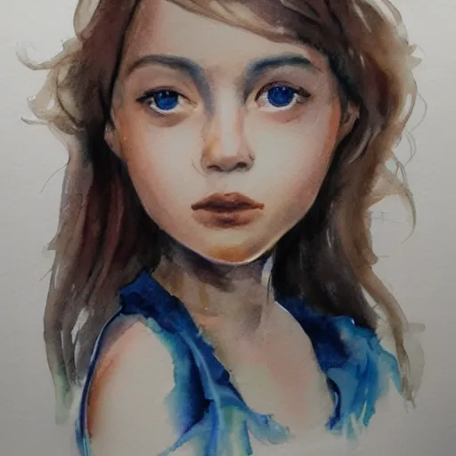 Prompt: water color on paper, gemini girl portrait, highly detailed, artstation, masterpiece, award - winning,